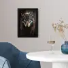 Dieren - Wolf - Portret - Zwart - Bruin fotolijst zwart zonder passe partout klein -sfeer4