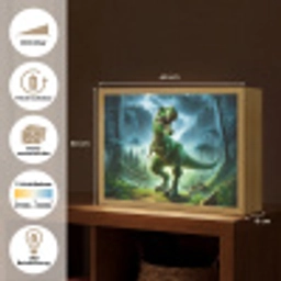 Dino - Jongens - Groen - Blauw - T-Rex Light Box met batterij (Wandlamp kind) middel -USP_websiteoverzichtDE