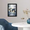 Wereldkaart - Blauw - Abstract fotolijst zwart zonder passe partout klein -sfeer4