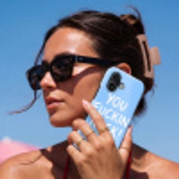 Blauw - Wit - You fuckin rock Toughcase MagSafe Apple iPhone 17 klein -Sfeer2V