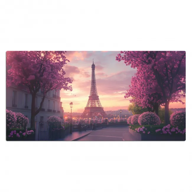 Eiffeltoren - Parijs - Roze Muismat XXL klein -3d_leeg