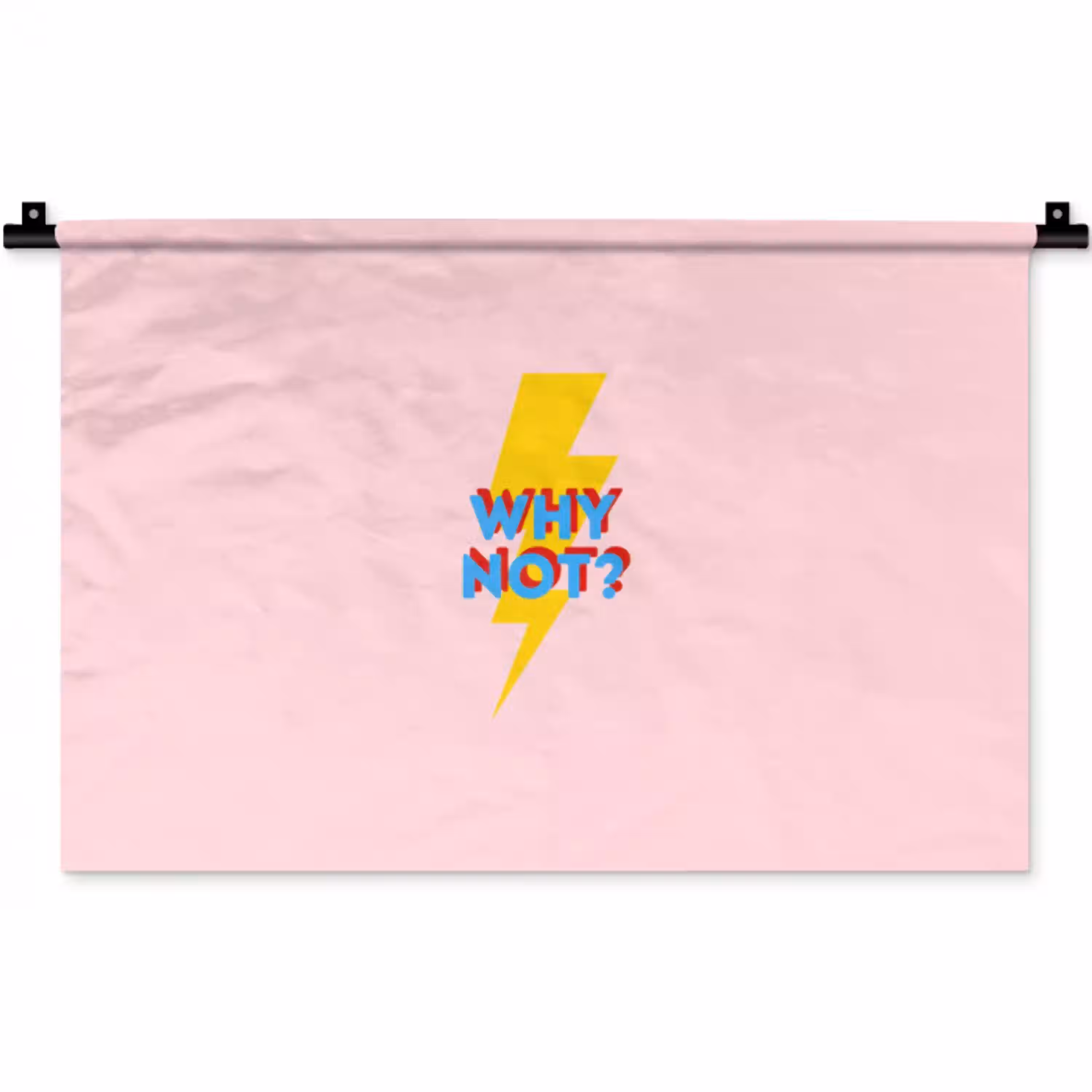 Why not - Bliksem - Roze Wandkleed katoen klein -zz3d