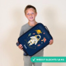 Astronaut - Planeet - Sterren - Raket Kinderkoffer - Zwart klein -sfeer4_NL