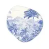 Tropisch - Jungle - Blauw Wandcirkel Organisch Aluminium middel -3d