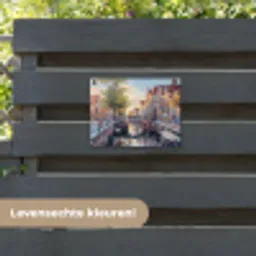 Brug - Stad - Huizen - Boot tuinposter los doek klein -sfeer3