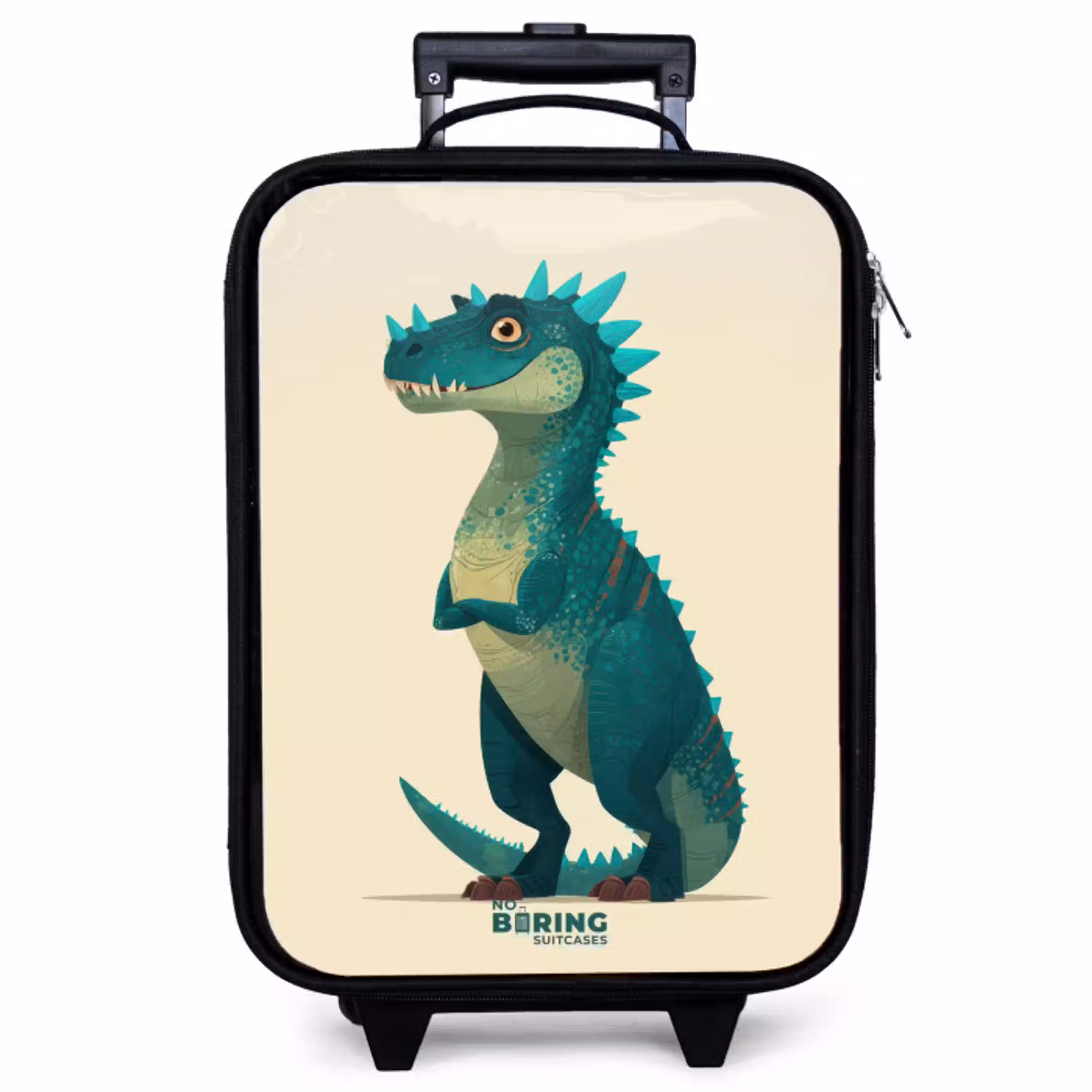 Spiky dino met vriendelijke blik Kinderkoffer - Zwart klein -zzz_website3d