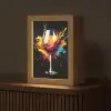 Wijn - Glas - Graffiti - Borrel - Rood - Verf Light Box met kabel (Tafellamp) klein -z3d_website