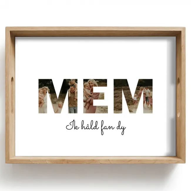 Gepersonaliseerd dienblad - Mem - Lettercollage