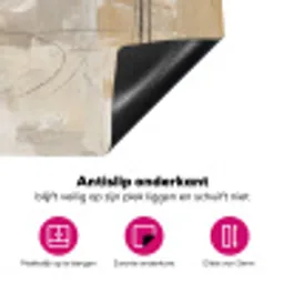 Abstract - Cirkel - Modern - Beige - Zwart - Minimalistisch Inductie beschermer vinyl 3mm klein -wsfeer4_website
