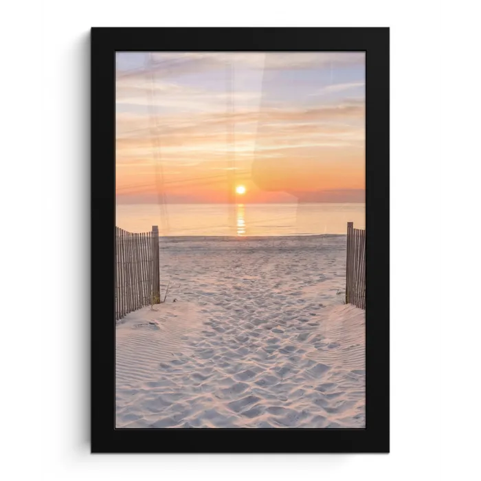 Zonsondergang - Strand - Zand fotolijst zwart zonder passe partout klein -3d