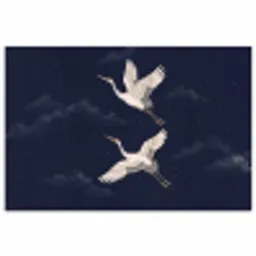 Kraanvogels - Nachthemel - Blauw poster papier klein -3d