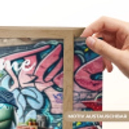 Schildpad - Graffiti - Skateboard - Jongens Light Box met batterij (Wandlamp kind) middel -USP_websiteprintDE