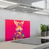 Konijn - Bloemen - Kleurrijk - Kimono keuken achterwand spatscherm klein -3d_schuin