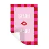 Kiss - Roze - Frans - Valentijn Muursticker klein -3d