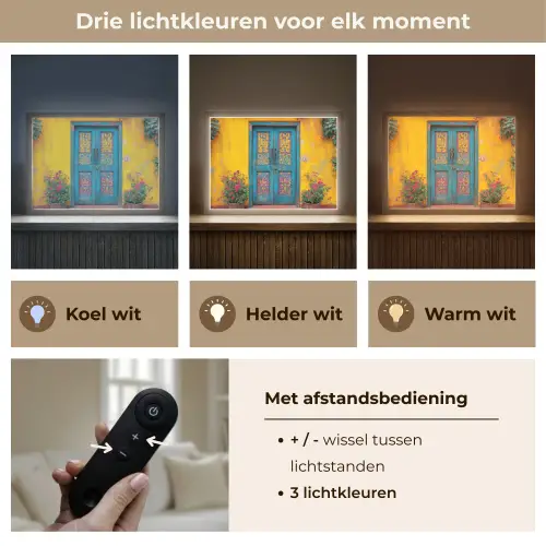 Deuren - Kleurrijk - Planten Light Box met batterij (Wandlamp) middel -USP_lichtkleurNL