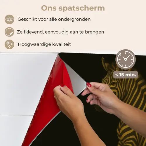 Zebra - Strepen - Goud keuken achterwand spatscherm klein -spatscherm_NL