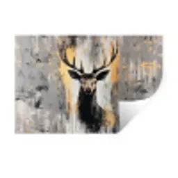 Abstract - Hert - Gewei - Goud Muursticker klein -3d