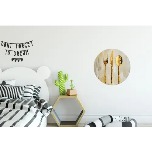 Verf - Goud - Bestek Wandcirkel aluminium klein -kinderkamer
