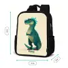 Spiky dino met vriendelijke blik Rugzak - Zwart middel -productfoto_formaten