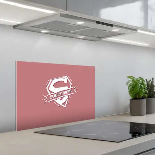 Spreuken - Supermom - Moeder - Quotes keuken achterwand spatscherm klein -3d_schuin