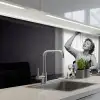 Vrouw - Spaghetti - Zwart - Wit keuken achterwand 2 middel -3d_schuin