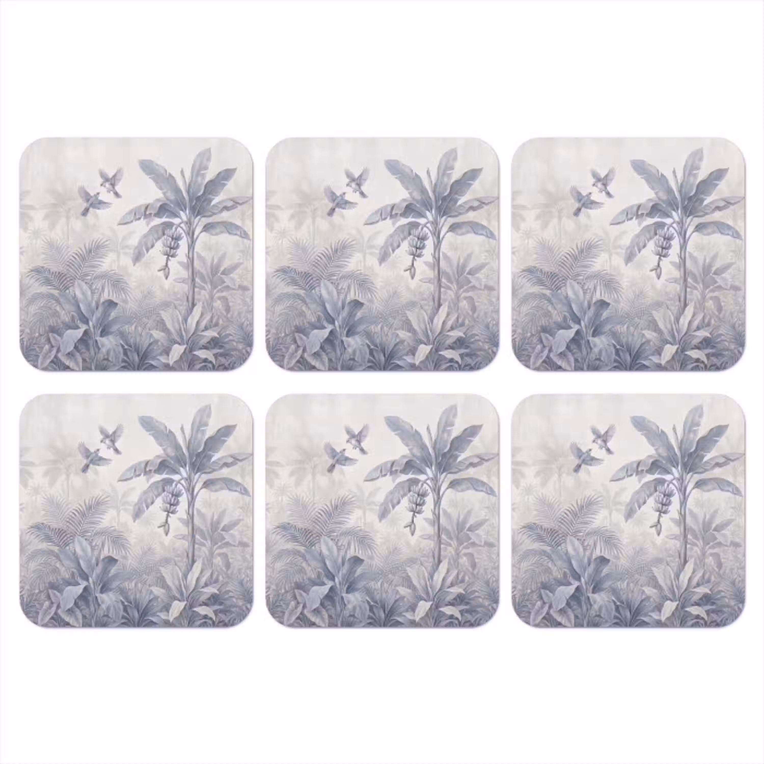 Natuur - Vogel - Jungle - Illustratie - Blauw onderzetter kurk middel -3d