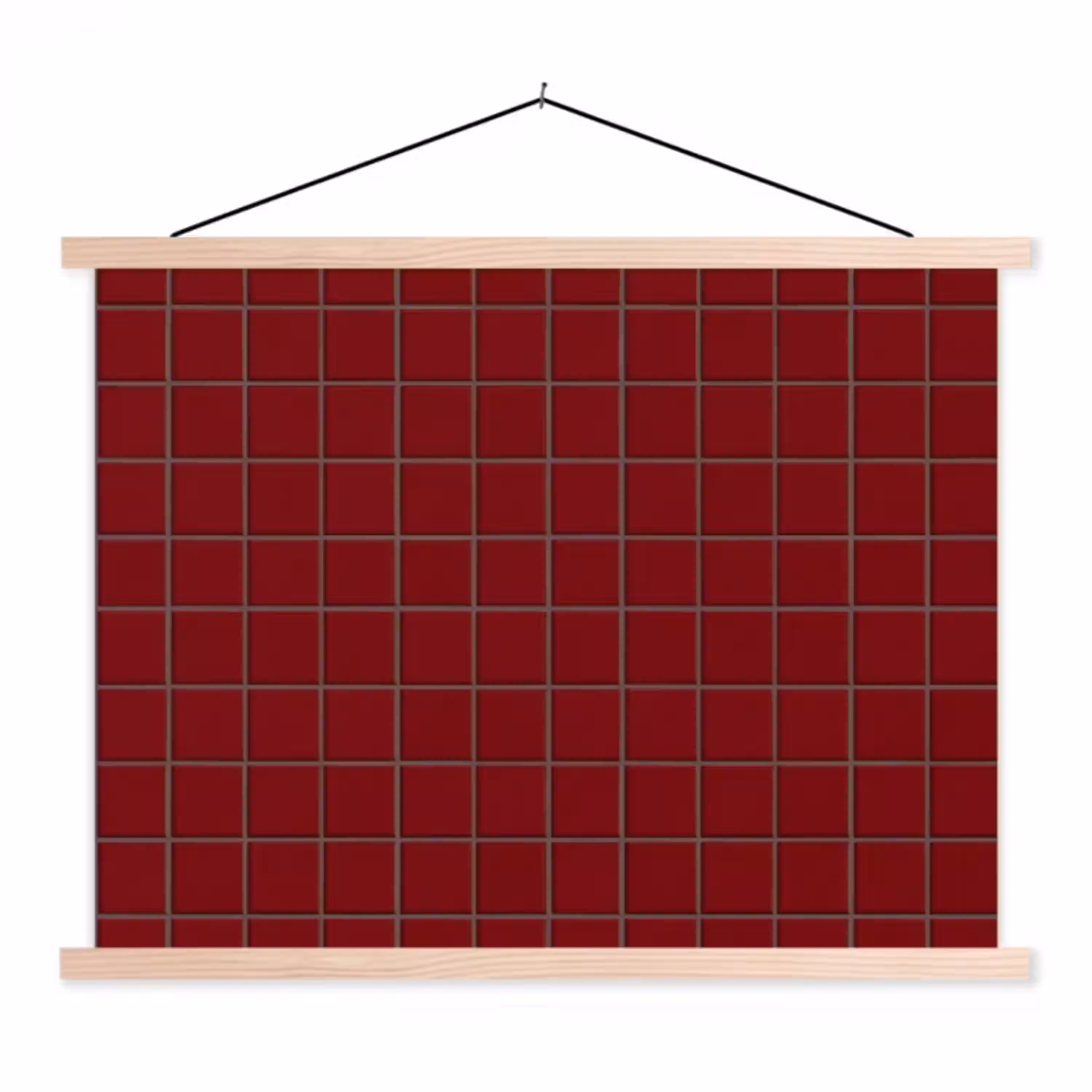 Patroon - Tegels - Burgundy textielposter latten blank klein 122 -3d