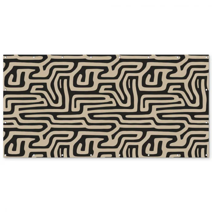 Grafisch - Lijnen - Zwart Balkonbeschermer Duitsland klein 596 -zz_3d