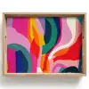 Vormen - Golvend - Abstract - Felroze Dienblad Rechthoek middel -z3d_shopping