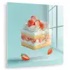 Slagroom - Taart - Blauw - Eten plexiglas 5mm klein -zzzproduct_nieuw