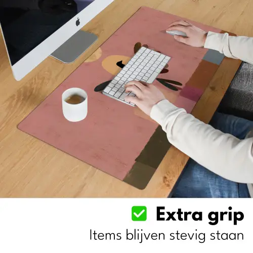 Illustratie - Vogel - Vlakken - Kleurrijk Muismat XXL klein -sfeer3