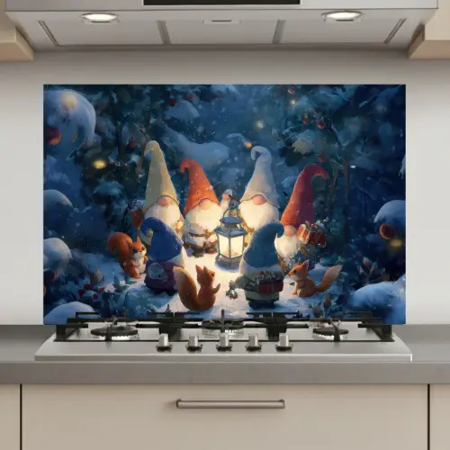 Winter - Gnooms - Eekhoorns - Meerkleurig keuken achterwand spatscherm klein -3d_website