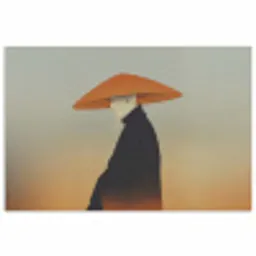 Minimalistisch - Silhouet - Oranje poster papier klein -3d