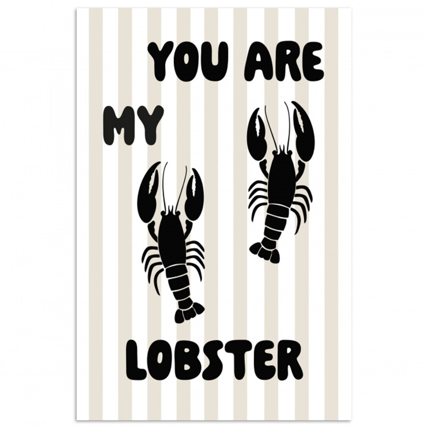 Lobster - Beige - Minimalistisch poster papier klein -3d