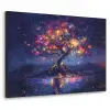 Kosmisch - lichtboom - Kerst - Kleurrijk Textielframe zwart klein -3d
