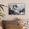 Krijger - Draak - Grijs canvas 2cm klein -sfeer1