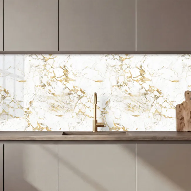 Wit - Marmer - Luxe - Goud keuken achterwand 2 middel 871 zz_3dshopping