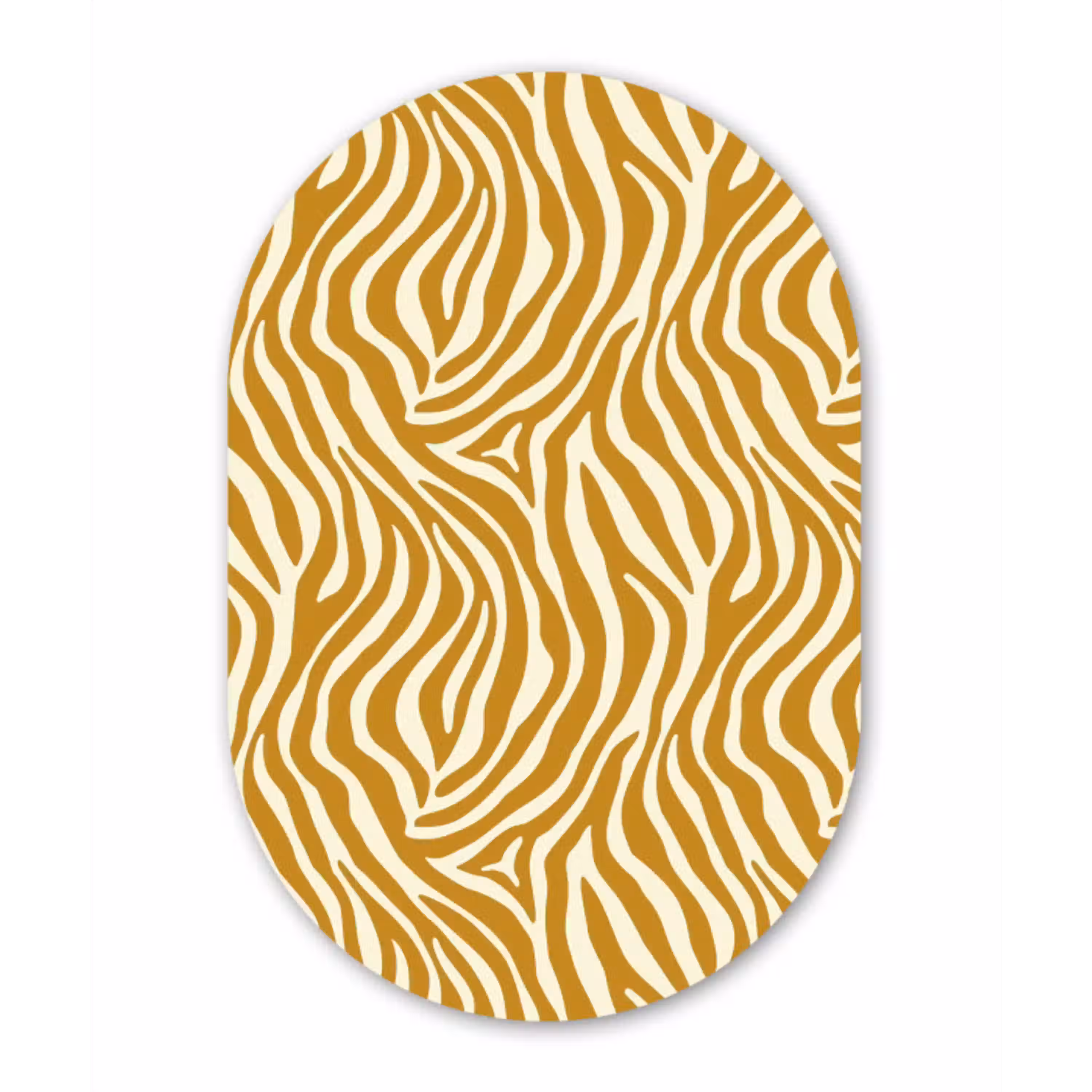 Zebra - Klassiek - Oker - Geel Wandcirkel Ovaal Aluminium middel 839 -3d