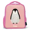 Pinguïn - Stippen - Roze - Minimalistisch Kinderrugzak - Roze middel -3d