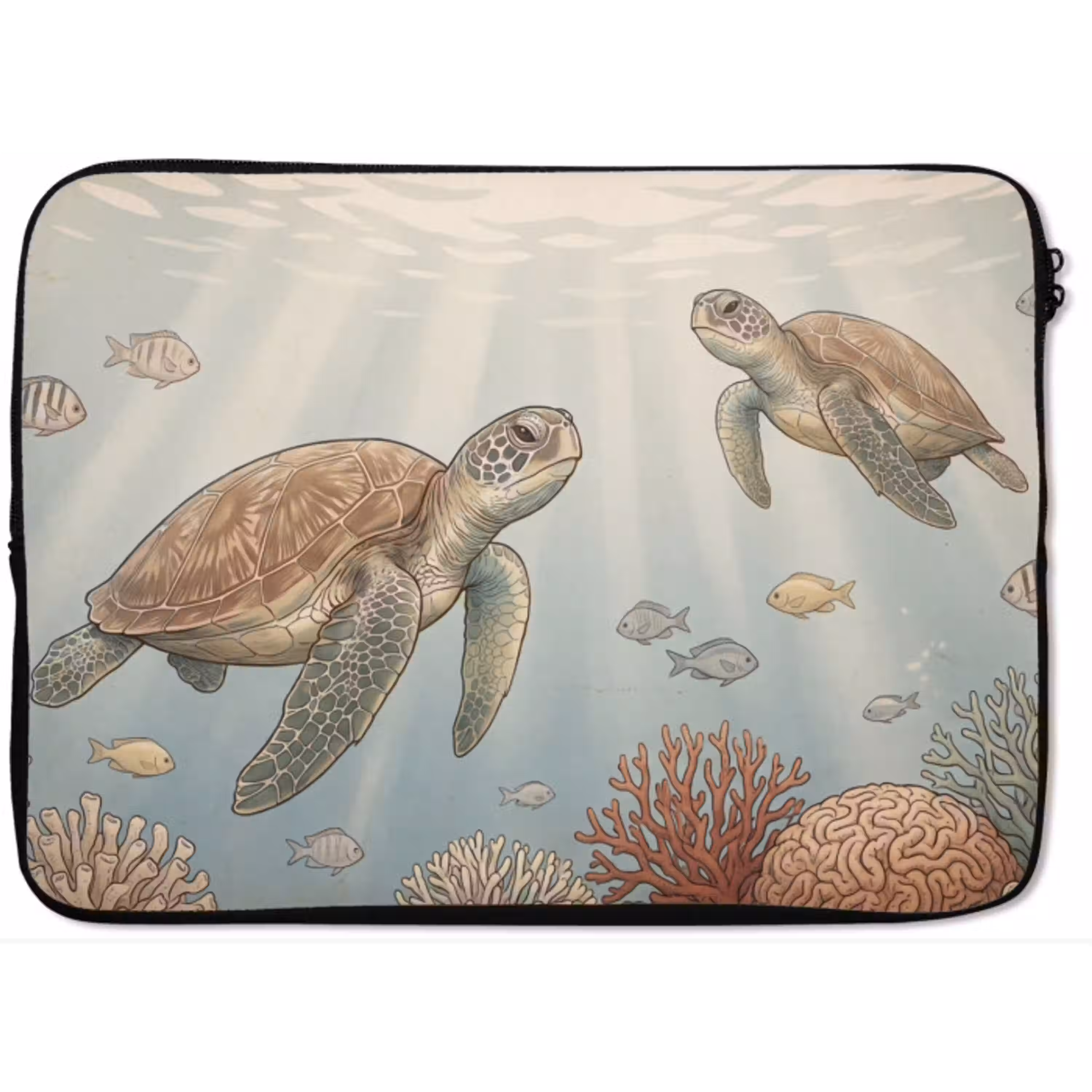 Schildpad - Onderwater - Natuur - Illustratie laptophoes neopreen klein -zkaufland3dotto