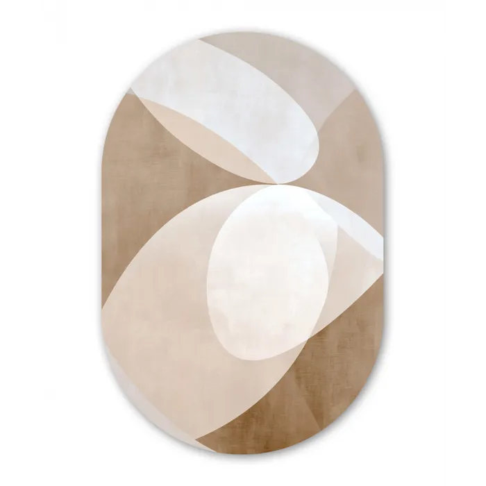 Ovale vormen - Transparant - Zachte overgang Wandcirkel Ovaal Forex klein -3d