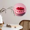 Taart - Hart - Roze Wandcirkel kunststof plaat 5mm dik klein -sfeer4