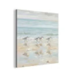 Vogels - Strand - Zee aluminium wit klein -3d