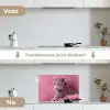Panter - Luxe - Roze keuken achterwand spatscherm klein -voor_na_NL