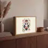 Speelkaart - Hartenkoningin - Bloemen - Hartjes Light Box met batterij (Wandlamp) middel -sfeer2