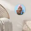 Kat - Handdoek - Washand - Zeep Wandcirkel kunststof plaat 5mm dik klein -sfeer5
