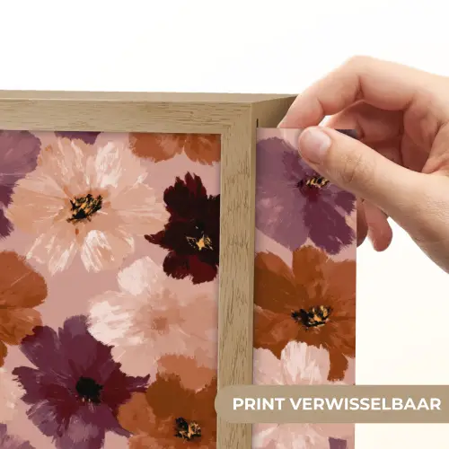 Bloemen - Abstract - Aardetinten Light Box met batterij (Wandlamp) middel 907 -USP_websiteprintNL