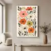 Veldbloemen - Stengels - Blaadjes - Groen Textielframe - compleet frame klein -sfeer2