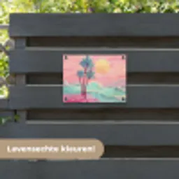 Palmbomen - Golven - Zee tuinposter los doek klein -sfeer3