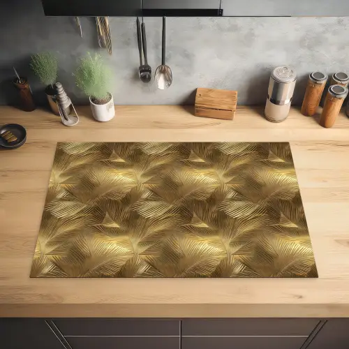 Palm - Waaier - Goud Inductie beschermer vinyl 3mm klein 276 -sfeer5